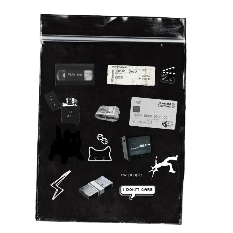 BLACK FILE 00 – Black Sticker Set